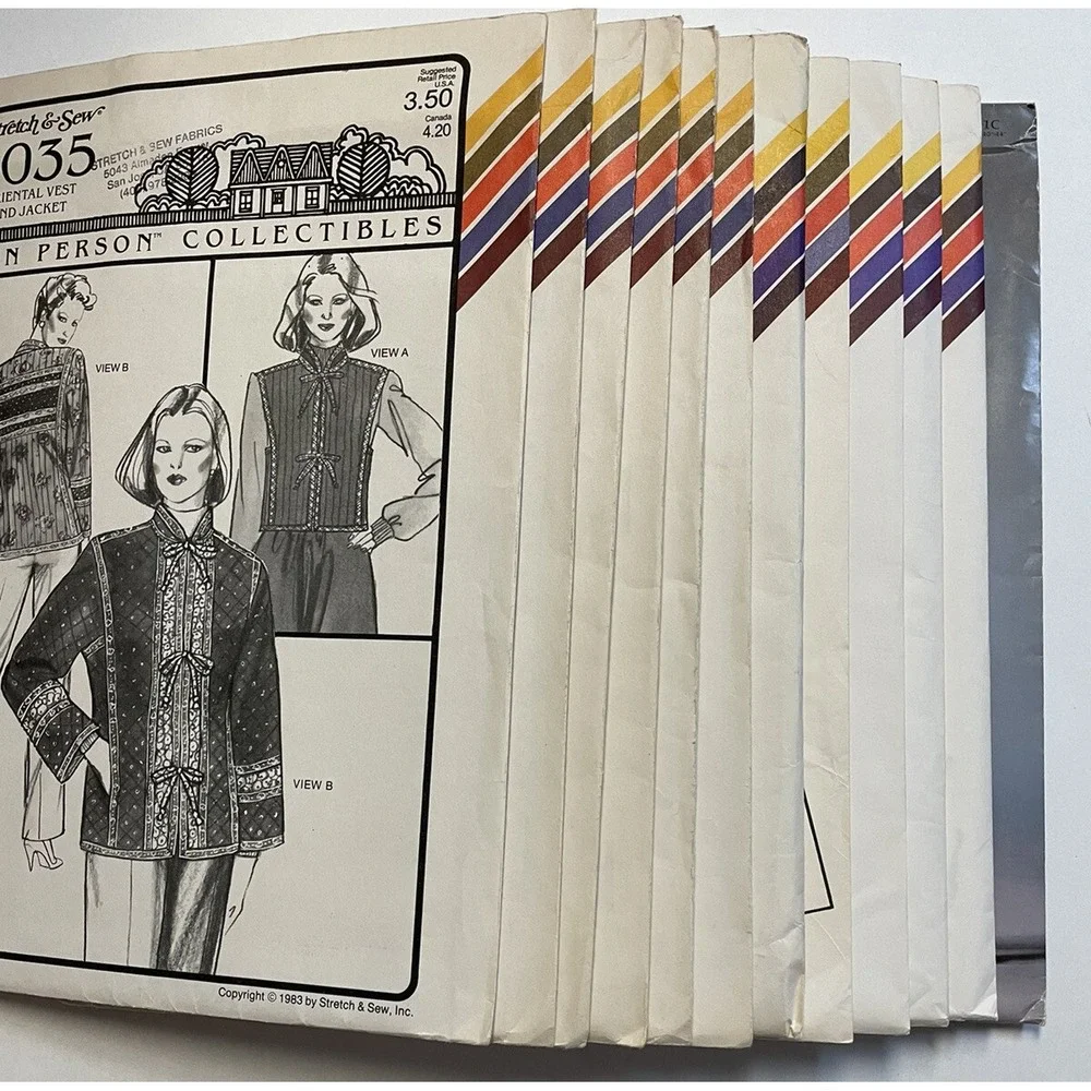 Vintage 80's Stretch and Sew Patterns by Ann Person 1980's Adult Woman Lot 12